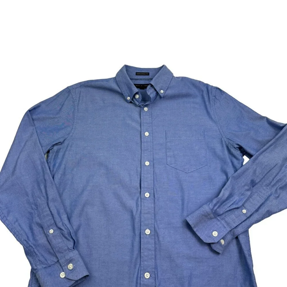Banana Republic Untucked Fit Oxford Long Sleeve Button-Down Shirt Men's Size M